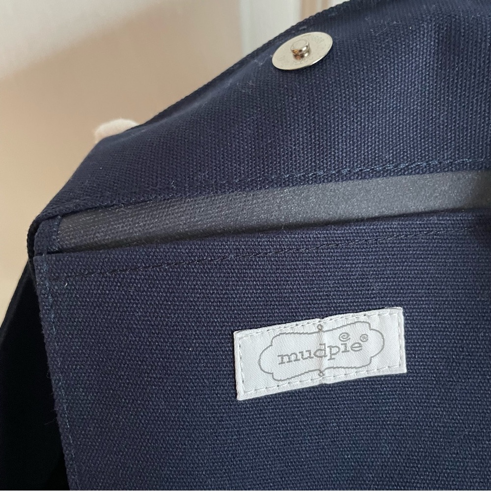 Mud Pie Vacay Boucle Word Tote Navy - Picture 6 of 6